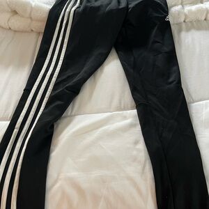 adidas boys medium 10-12 Black Sweatpants with White Stripes joggers